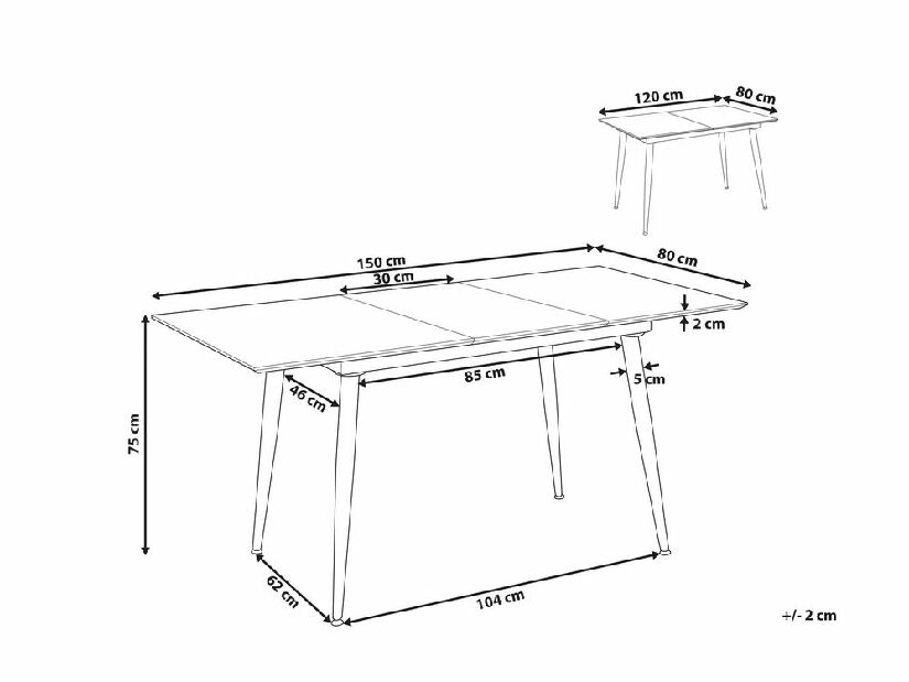 Blagovaonski stol Elin (siva) (za 6 osoba)