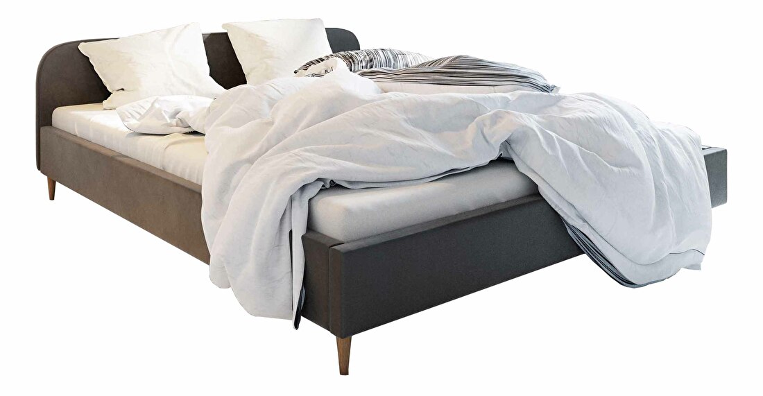 Bračni krevet 140 cm Lon (siva) (bez podnice i prostora za odlaganje)
