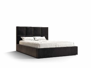 Bračni krevet 160 cm Gino (crna) (s podnicom i prostorom za odlaganje)