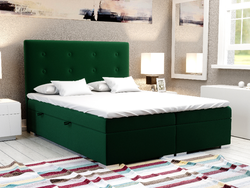 Bračni krevet Boxspring 160 cm Rinoletto (bež) (s prostorom za odlaganje)