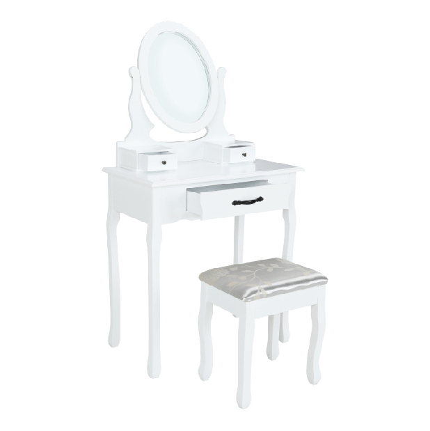 Toaletni stolić s tabureom Linetik (bijela)