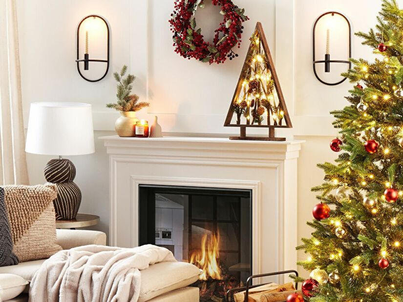 LED dekoracija božićno drvce Sioned (tamno drvo) 