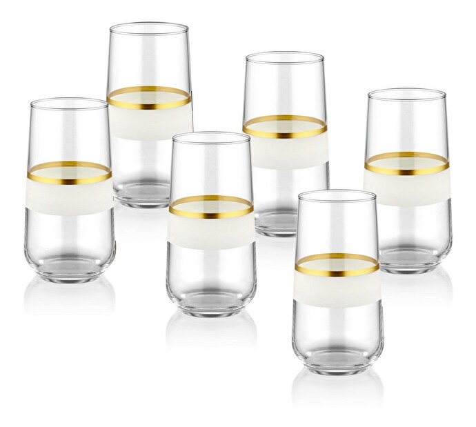 Set čaša (6 kom.) Dolores 8 (bijela + zlatna)