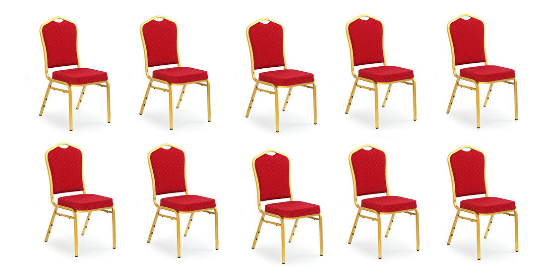 Set blagovaonskih stolice (10 kom.) Carn (bordo + zlatna) *rasprodaja