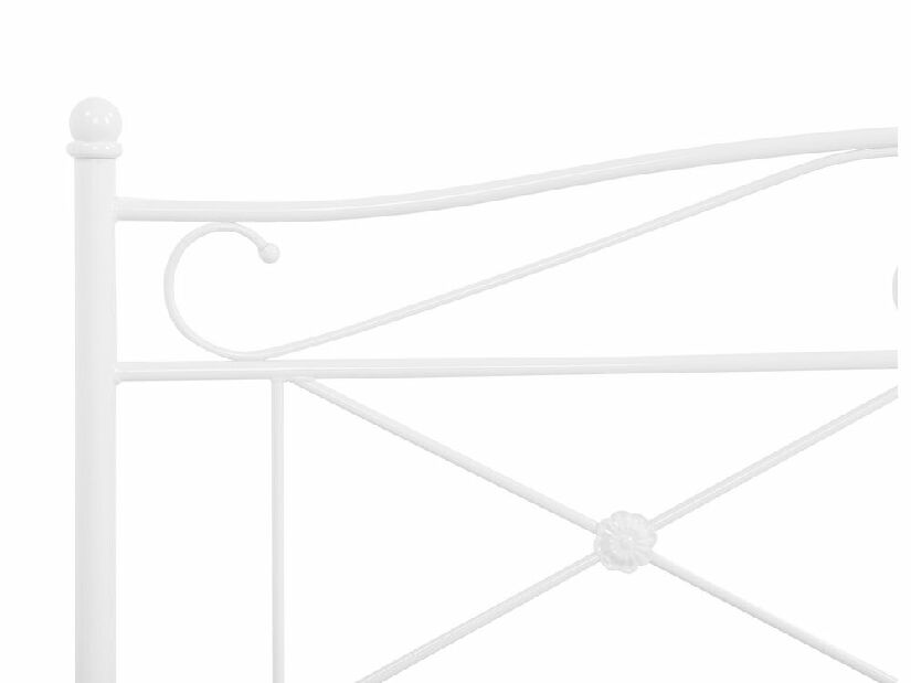 Bračni krevet 140 cm RANDEZ (metal) (bijela) (s podnicom)