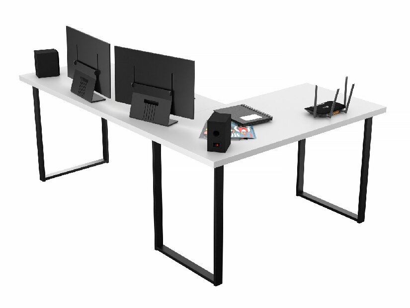 Kutni PC stol Vintid (bijela + crna) *rasprodaja