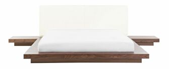 Bračni krevet 160 cm ZEPHYRE (s podnicom) (smeđa)