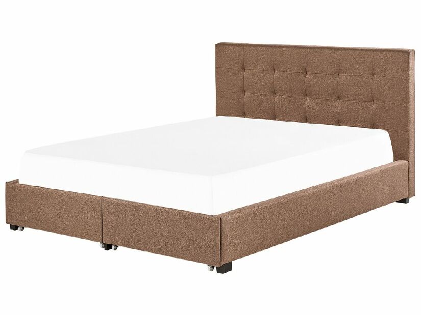 Bračni krevet 180 cm Rhiannon (smeđa) (s podnicom i prostorom za odlaganje)