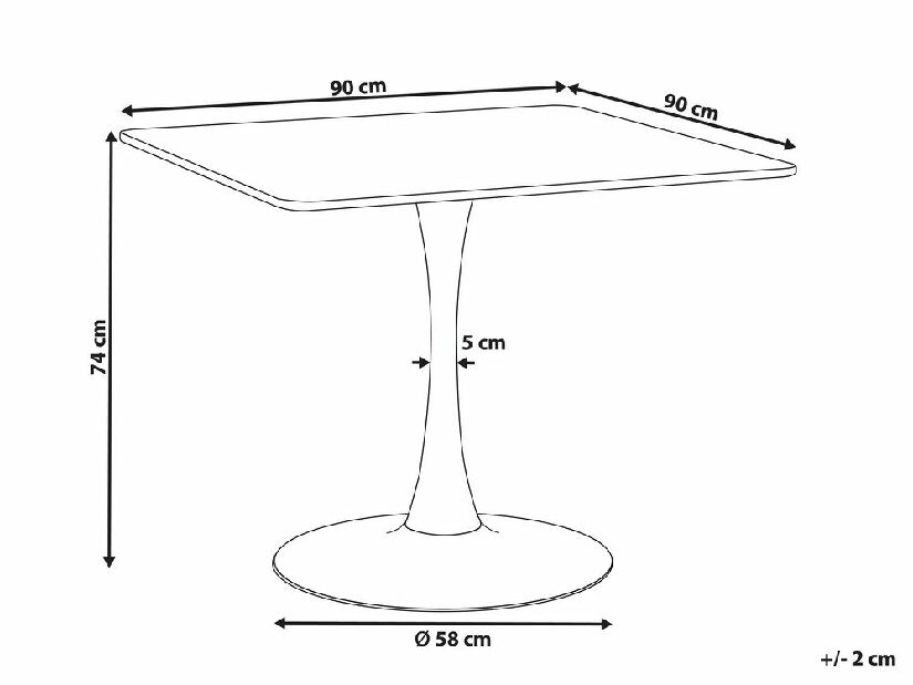 Blagovaonski stol Berylle (svijetlo drvo + crna) (za 4 osobe )