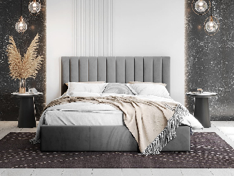 Bračni krevet 140 cm Mirjan Norway (siva) (s podnicom i prostorom za odlaganje)