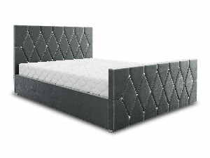 Bračni krevet 180 cm Illa (tamnosiva) (s podnicom i prostorom za odlaganje)