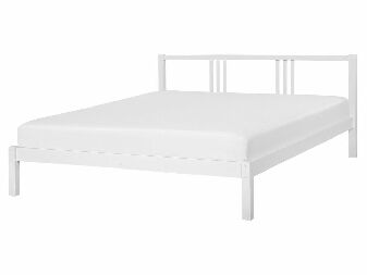 Bračni krevet 160 cm VALLES (s podnicom) (bijela)