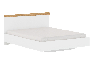 Bračni krevet 160 cm Vina (bijela + hrast wotan) (bez madraca i podnice)