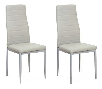 Blagovaonska stolica (2 kom.) Collort nova (svjetlosiva ekokoža) *trgovina
