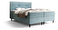 Bračni krevet  Boxspring 140 cm Lumba (sivo plava) (s madracem i prostorom za odlaganje)
