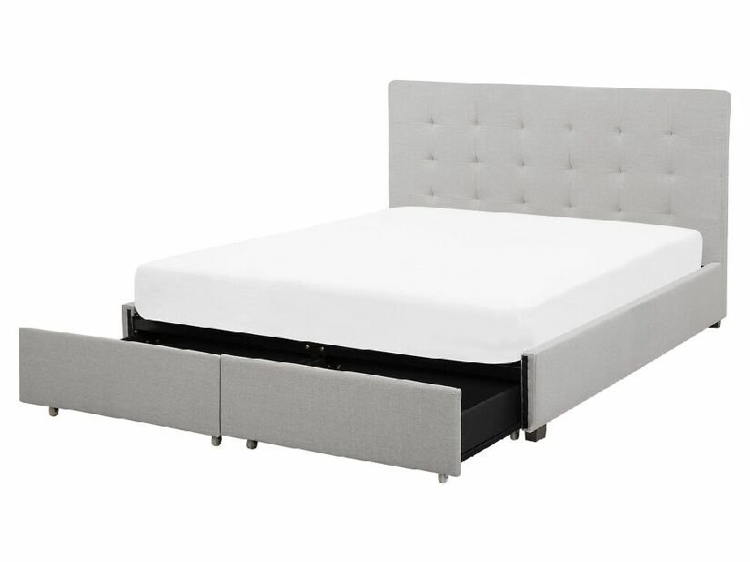 Bračni krevet 160 cm ROLLA (s podnicom i prostorom za odlaganje) (svijetlo siva)