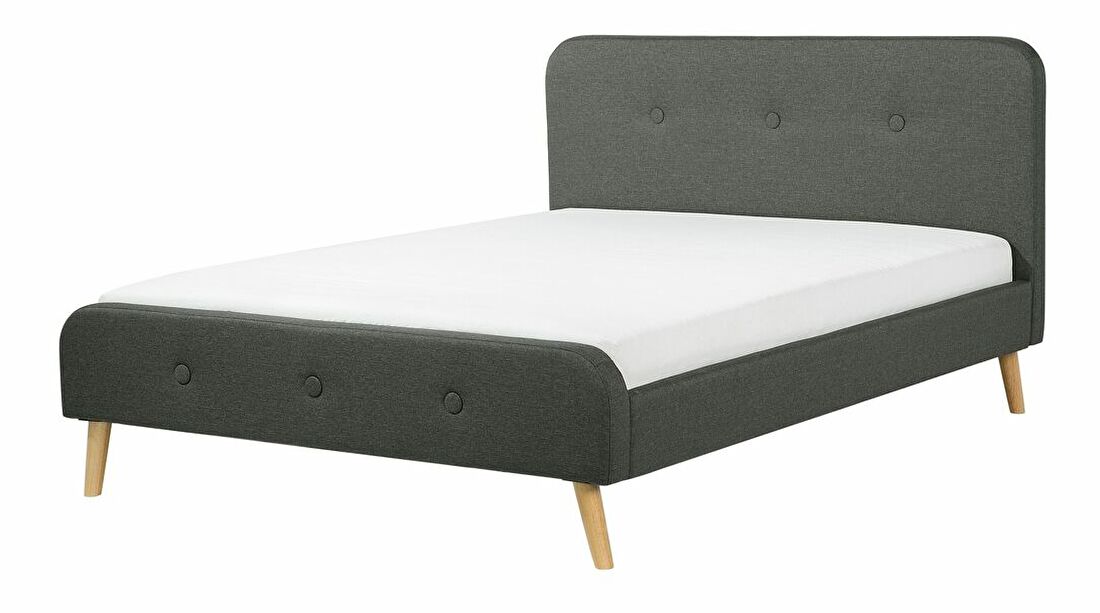 Bračni krevet 180 cm ROME (s podnicom) (tamno siva)