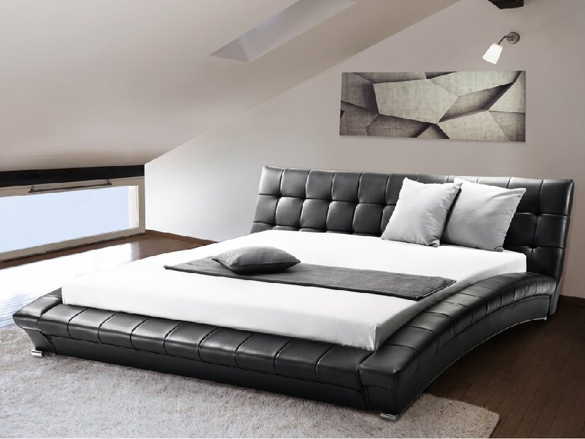 Bračni krevet 160 cm LILLY (s podnicom) (crna)