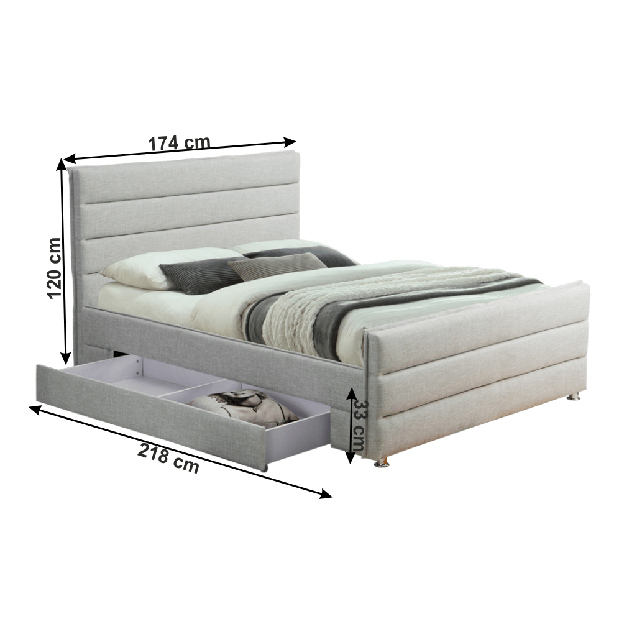 Bračni krevet 160 cm Elemera (s podnicom)