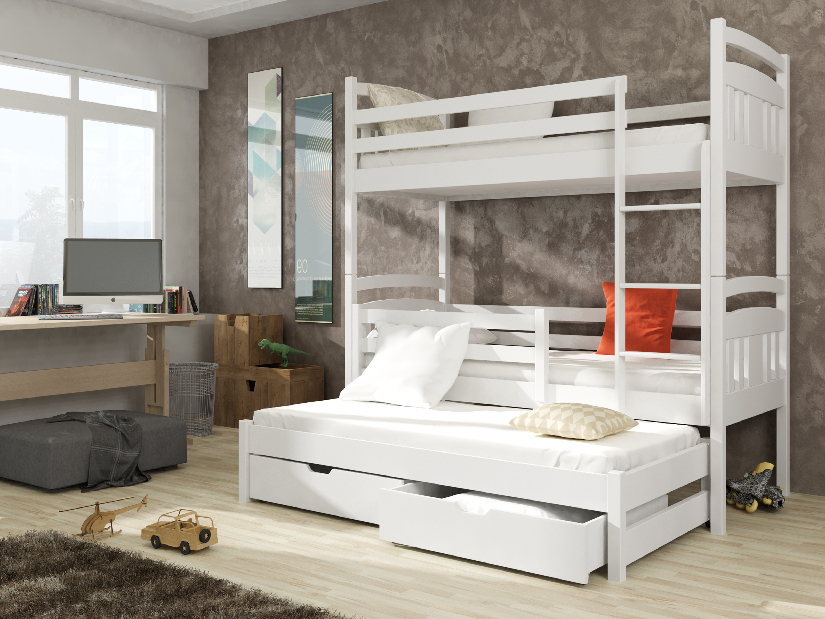 Dječji krevet 90 x 200 cm IVA (s podnicom i prostorom za odlaganje) (bijela)