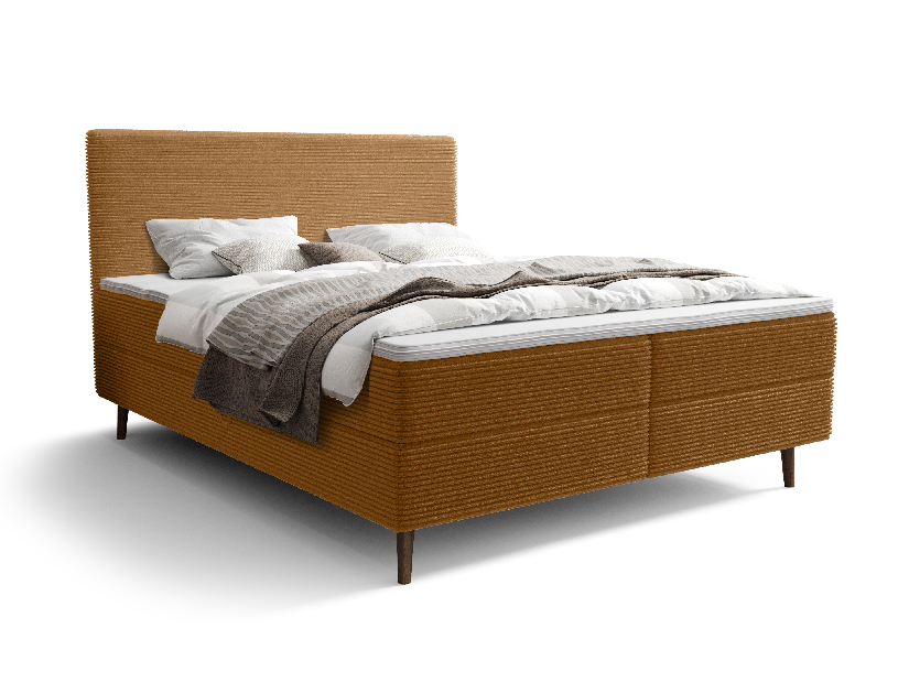 Bračni krevet 180 cm Napoli Comfort (karamela) (s podnicom, s prostorom za odlaganje)