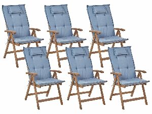Set vrtnih stolica (6 kom.) Amati (tamno drvo + plava)