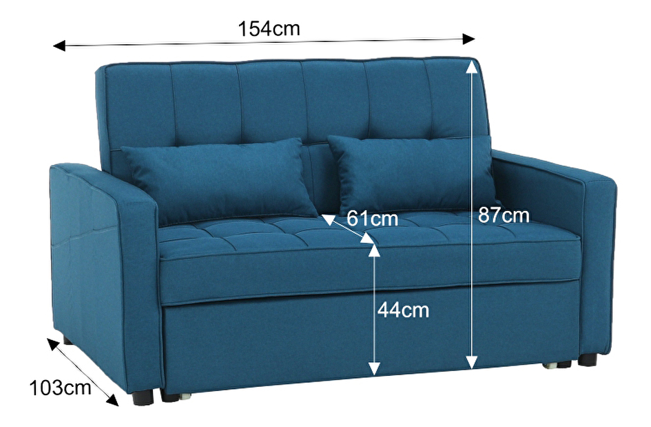 Kauč na razvlačenje Flombe (plava) 