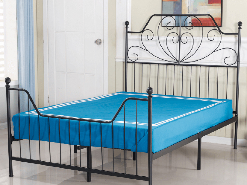 Bračni krevet 140 cm Ridul (s podnicom) (crna)