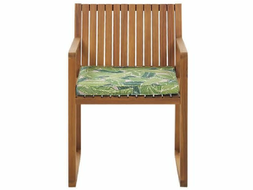 Set 8 kom. vrtnih stolica SASAN (svijetlo smeđa) (sa zelenim jastucima)