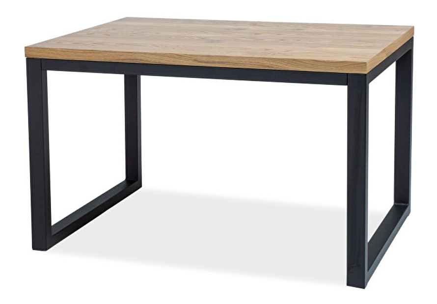 Blagovaonski stol Lindsey (hrast + crna) (za 4 do 6 osoba)