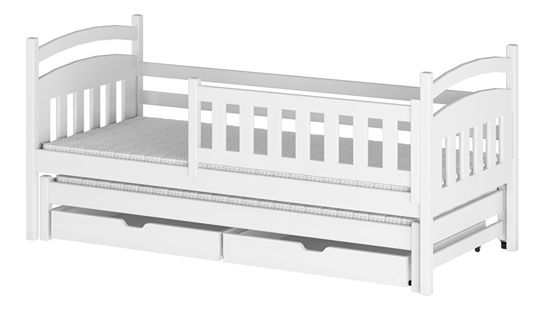 Dječji krevet 90 x 200 cm GLYNDA (s podnicom i prostorom za odlaganje) (bijela)