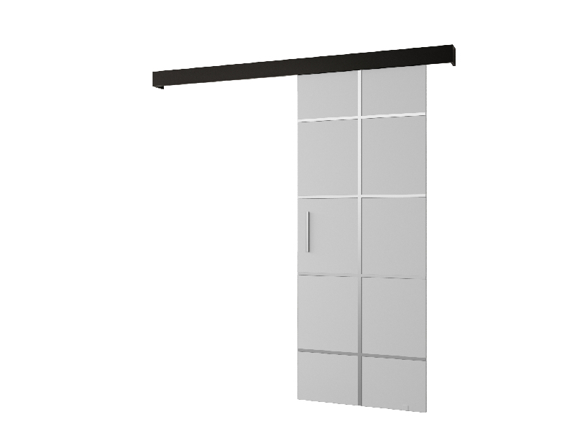Klizna vrata 90 cm Sharlene III (bijela mat + crna mat + srebrna)