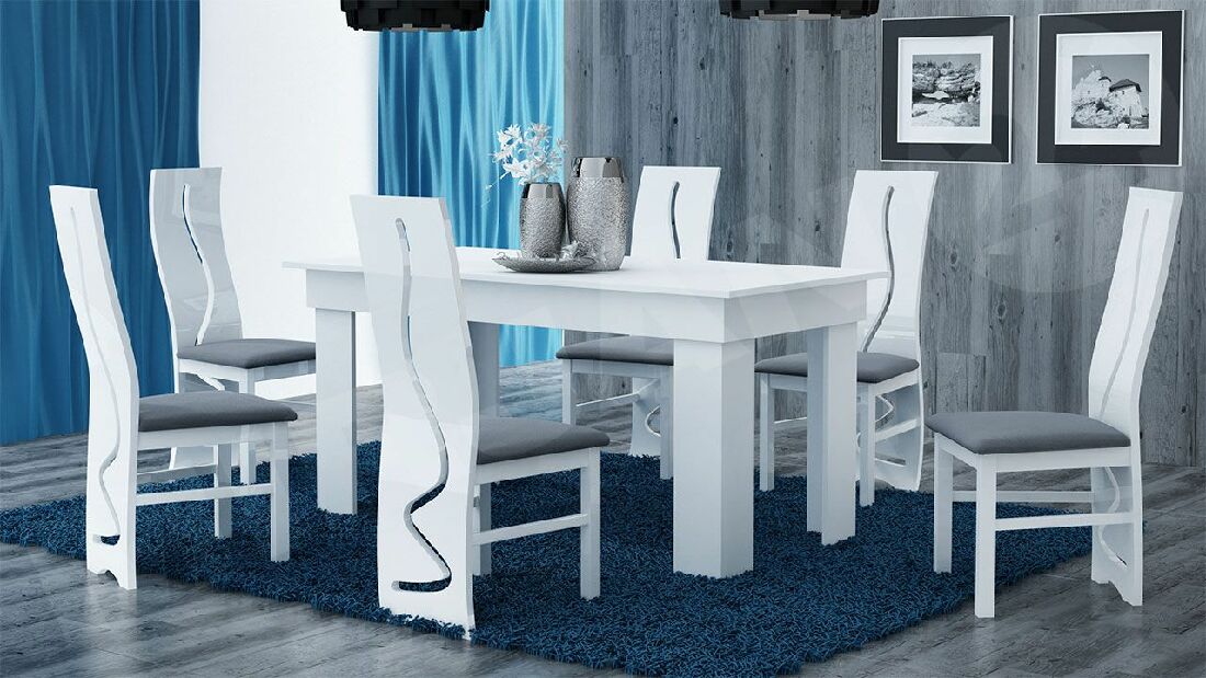 Blagovaonski stol Lezuma (bijela + beton) *outlet moguća oštećenja