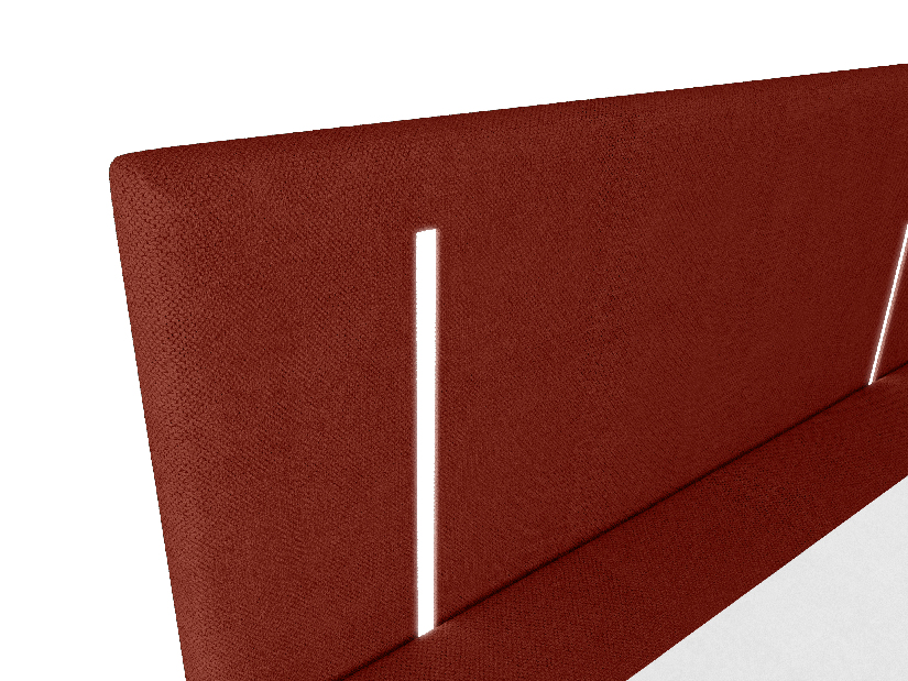 Jednostruki krevet 120 cm Ortega Comfort (crvena) (s podnicom i madracem, s prostorom za odlaganje) (s LED rasvjetom)
