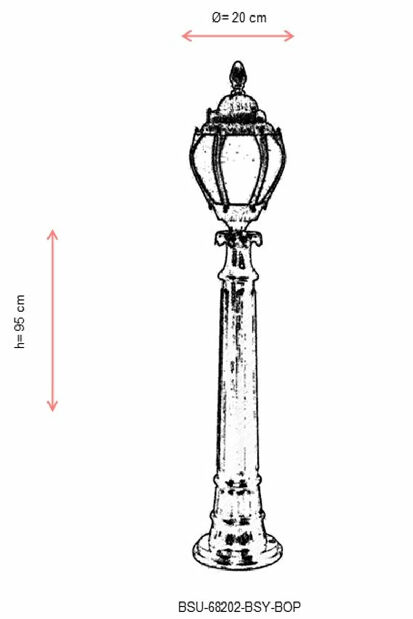 Vanjska podna svjetiljka Surikata (crna + bijela)