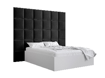 Bračni krevet s tapeciranim uzglavljem 160 cm Brittany 3 (bijela mat + crna) (s podnicom)