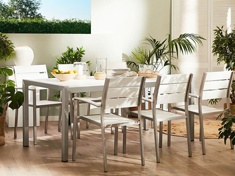 Vrtni blagovaonski stol- VERO (za 6 osoba) (bijela)