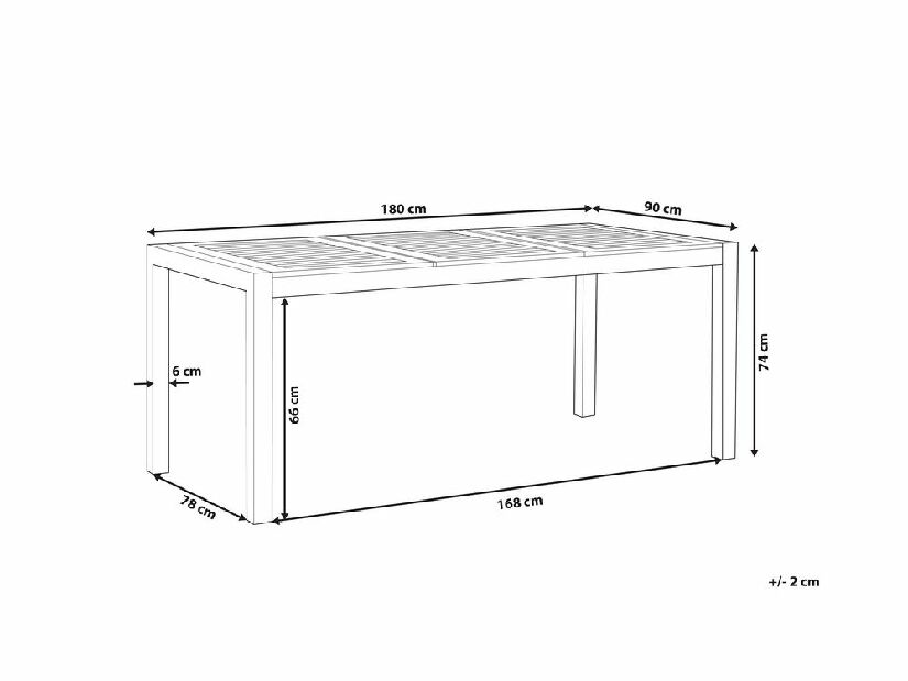 Vrtni stol 180 cm GROSSO (eukaliptus) (smeđa) (za 8 osoba)