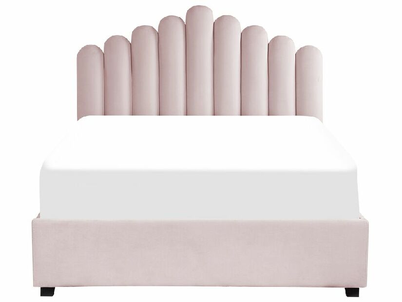 Bračni krevet 140 cm Valhala (ružičasta) (s podnicom i prostorom za odlaganje)