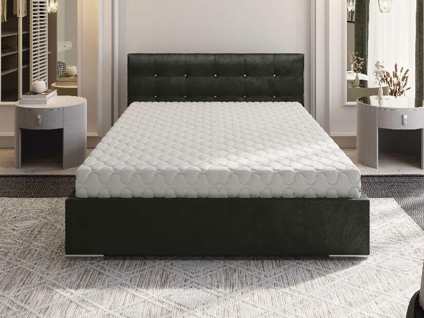 Bračni krevet 140 cm Lonnie (tamnosiva) (s podnicom i prostorom za odlaganje)