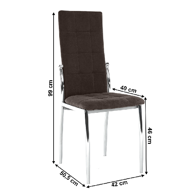 Blagovaonska stolica Adore (tamnosmeđa + metal)