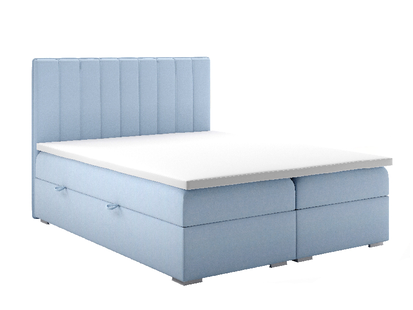 Bračni krevet Boxspring 140 cm Ranaly (plava) (s prostorom za odlaganje)