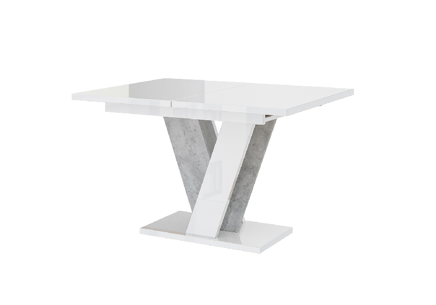 Blagovaonski stol Venag (bijeli sjaj + kamen) (za 4 do 6 osoba)