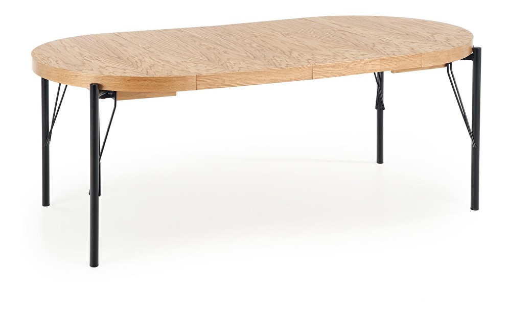 Blagovaonski stol Inarus (hrast prirodni + crna) (za 4 do 8 osoba)