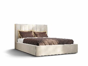 Bračni krevet 180 cm Ocie (bež) (s podnicom i prostorom za odlaganje)