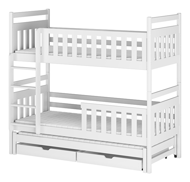 Dječji krevet 90 x 200 cm KRISTY (s podnicom i prostorom za odlaganje) (bijela)
