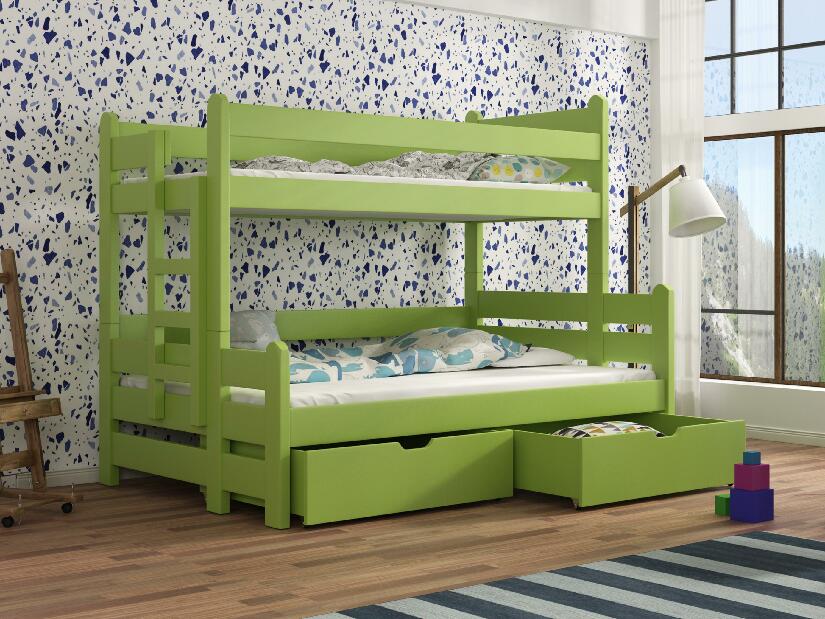 Dječji krevet na kat 90 cm Bivi (zelena) 