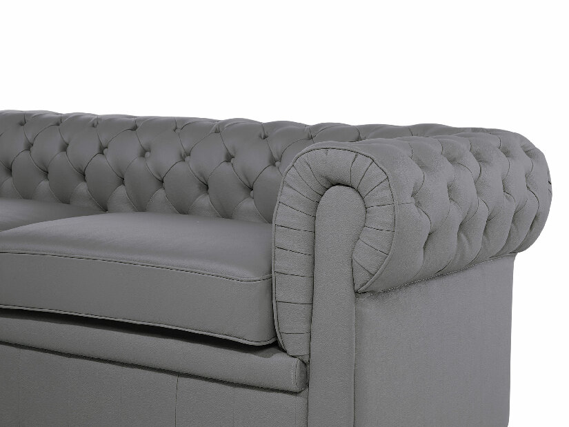 Kožna sofa trosjed Chichester (siva)
