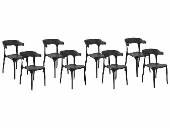 Set blagovaonskih stolica (8 kom.) Gerry (crna)