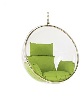 Viseća fotelja Brynlee Typ 1 (zelena + zlatna + providna) *rasprodaja